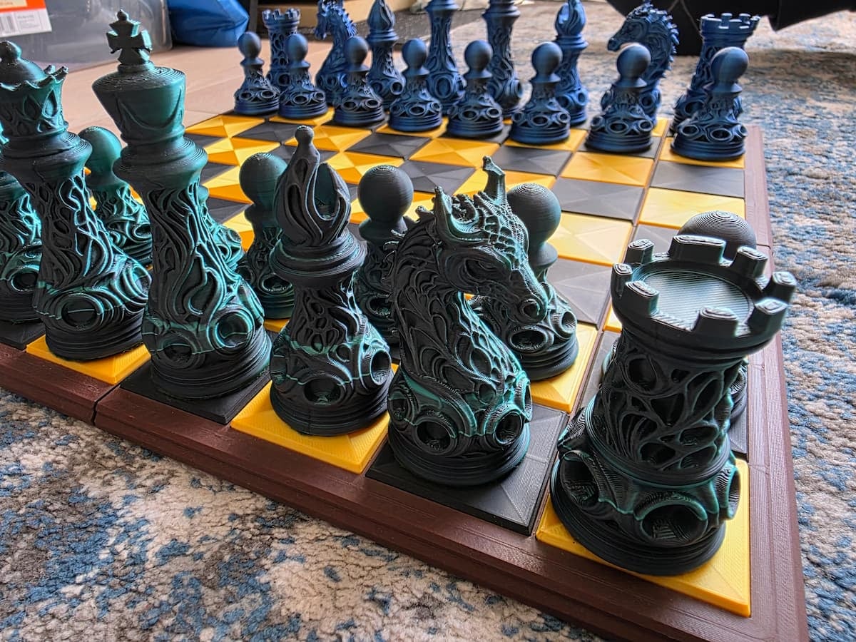 Dragon Court Chess Set — fully 3D printed fantasy chess